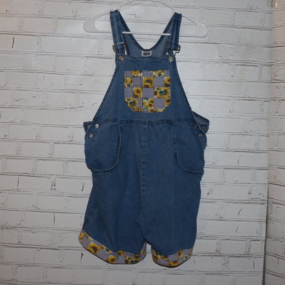 🌻 Take Nine Maternity Denim Overalls · Size Small Classic denim with Sunflowers